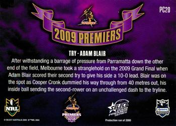 2009 Select 2009 Premiers Melbourne Storm #PC20 Adam Blair Back